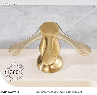 GAGALIFE Kitchen Sink Soap Dispenser Brushed Gold, Under Sink Soap Dispenser with 40" Silicone Extension Tube Kit,Say Goodbye to Frequent Refills