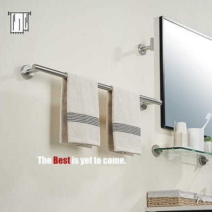 JQK Bath Towel Bar, 27 Inch 304 Stainless Steel Thicken 0.8mm Towel Rack Bathroom, Towel Holder Brushed Finished Wall Mount, Useable Length 24 Inch, TB110L24-BN