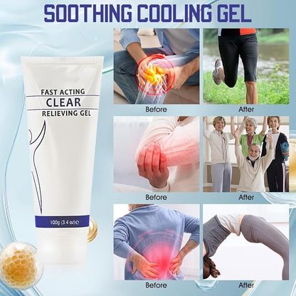 Soothing Cooling Gel 100g, Relieving Body, Pain Relieving, Sports Soothing Cooling Gel Body Care Lotions, Fast Absorbing for Women and Men