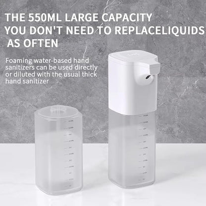 Automatic Liquid Soap Dispenser,Touchless Soap Dispenser 4-Level Adjustable Electric,Auto Bathroom Kitchen Hand Soap Dispenser,18.6oz/550ml,Wall Mounted,Rechargeable