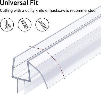 AmazerBath Frameless Shower Door Bottom Seal 39 inch (Set of 2) - Clear, Suitable for 3/8 Inch Glass, Modern Style