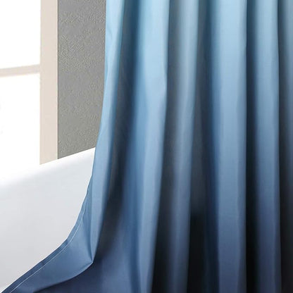 Fabric Shower Curtain, Blue Ombre Modern Shower Curtains for Bathroom, Waterproof Bathroom Curtains, 78" W x 72" H