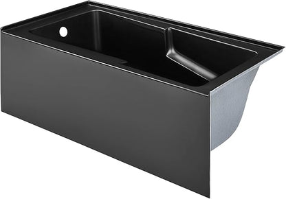 Voltaire 60 in. x 32 in. Acrylic Matte Black, Skirted Alcove, Integral, Left-Hand Drain, Apron Bathtub