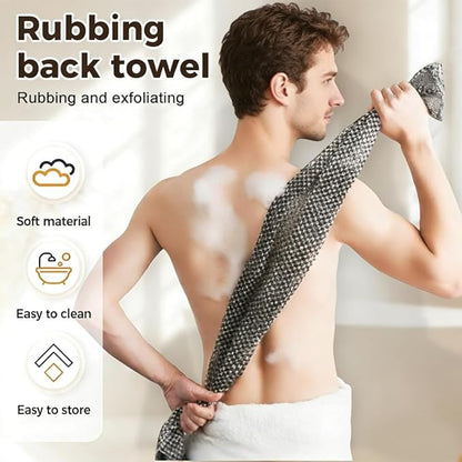 3PCS Exfoliating Shower Towel,2026 New Premium Scrub Wash Back Bath Cloth for Body Face,Exfoliating Washcloth Back Body Scrubber for Home（#Striped）