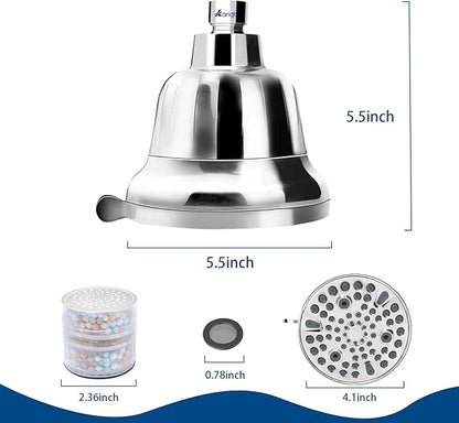 Filtered Shower Head | Shower Head Filter for Hard Water | Improves Skin & Hair by Reducing Chlorine & Heavy Metals from Hard Water-Chrome