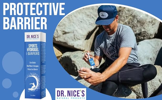 Dr. Nice's Sports Hydrogel - for Surfers | for Protective Barrier for Skin Chafe, Reef Rash & Scrapes | Gel Provides Cooling Sensation and Calms Skin Irritation