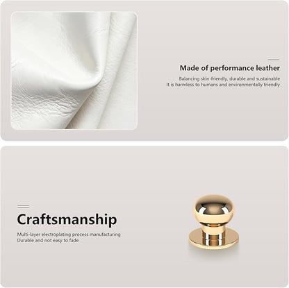 Makeup Organizer,Leather Skin Organizer with 1 Drawer&Tray,Luxury Beige White Makeup Storage for Perfume,Bedroom,Bathroom,Gifts for Women,Womens Gifts (White, 1-Drawer)