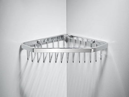 Corner Shower Caddy Basket,Shampoo Holder for Shower Wall,Inside Shower Shelf Bathroom Organizer,Solid Brass Material in Polished Chrome