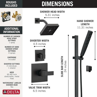 Delta Faucet Ara 3-Setting Shower Handle Diverter Trim Kit, Diverter Valve Trim Kit Chrome, 3 Way Shower Diverter, Delta Diverter Trim, Chrome T11867 (Valve Not Included)