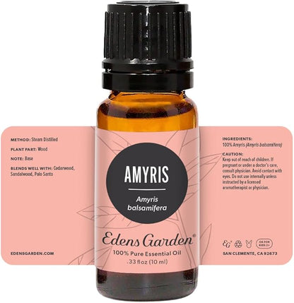 Edens Garden Amyris Essential Oil- 100% Pure Premium Grade, Undiluted, Natural, Therapeutic, Aromatherapy, The Best for Diffuser, Skin, Face, Hair 10 ml (.33 fl oz)