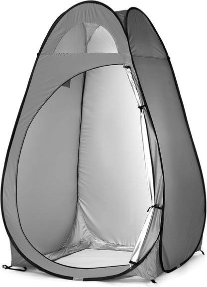 Pop Up Privacy Shower Tent,Portable Outdoor Bathroom Toilet Changing Dressing Room,Instant Rain Shelter for Camping & Beach,Lightweight & Sturdy, Easy Set Up, Foldable, with Carry Bag (Dark Gray)