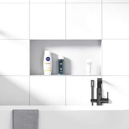 Stainless Steel Shower Niche 24" X 12", No Tile Needed Wall Niche Shower, Recessed Shower Shelf for Bathroom Storage, Matte White