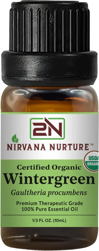 Wintergreen Essential Oil USDA Certified Organic, 100% Pure Natural Premium Grade, Undiluted