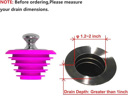 Bathtub Drain Stopper,Silicone Bathtub Stopper, Tub Stopper, Washbasin Drain Plug,Drain Plug (Pink，Patented Product)