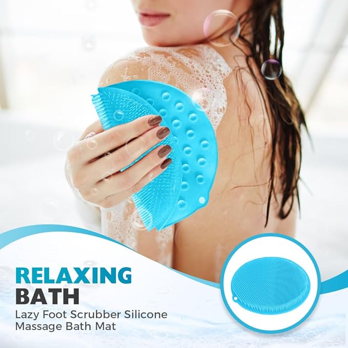 Silicone Shower Foot Scrubber Mat, 2025 Upgrade Shower Mat Slip Suction Cups Foot Scrubber for Men and Women (1 * Pink)