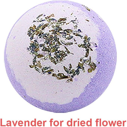 Dried Flower Bath Salt Balls,Lavender Extract Essential Oils,Moisturizing Dry Skin,Fizzy Spa,Relaxation,Self Care,Relaxing,Bubble Bath Bomb Gifts Idea for Men Women