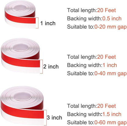 TORRAMI Silicone Weather Stripping 1 inch Width 20 Feet Length, Seal for Door Under Bottom, Gap, Side, Glass Shower Door, Sliding Door,Windows, White