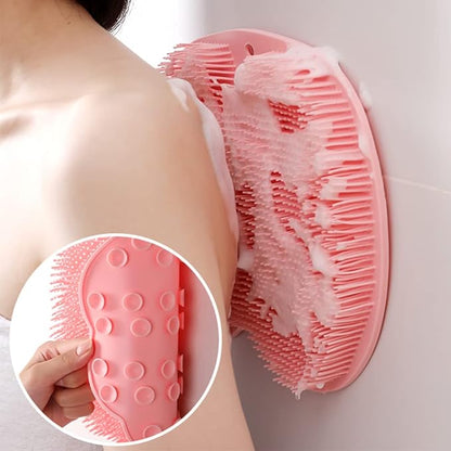 Shower Foot Scrubber Mat with Non-Slip Suction Cups, Foot Back Cleaning Pad Back Washer Exfoliating Bath Wash Pad, Wall Mounted Slip Suction Cups for Use in Cleaner Men and Women (Green)