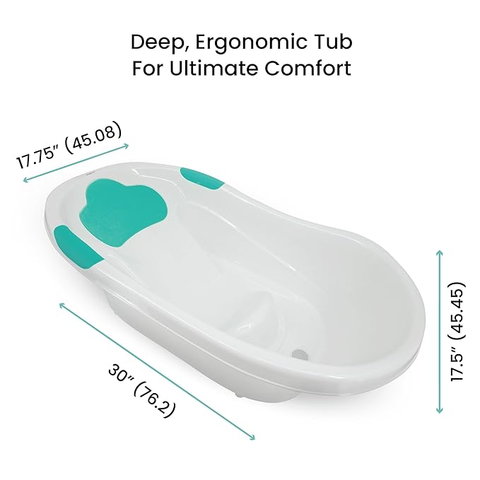 Lulyboo Baby Bath tub with Head Cushion, Bath Tub for Newborn and Toddlers, Ages 0-18 Months, Comfortable & Easy to Clean, Machine Washable Sling, Spacious for Toddlers, Ideal Baby Shower Gift