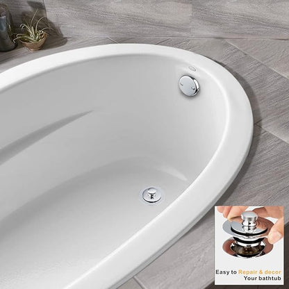 Artiwell Universal Lift and Turn Bath Drain Stopper and Cover, Bathtub Drain Stopper, Replaces Lift and Turn, Tip-Toe and Trip Lever drains for Tub, EZ Installation and Clearing (Chrome Plated)