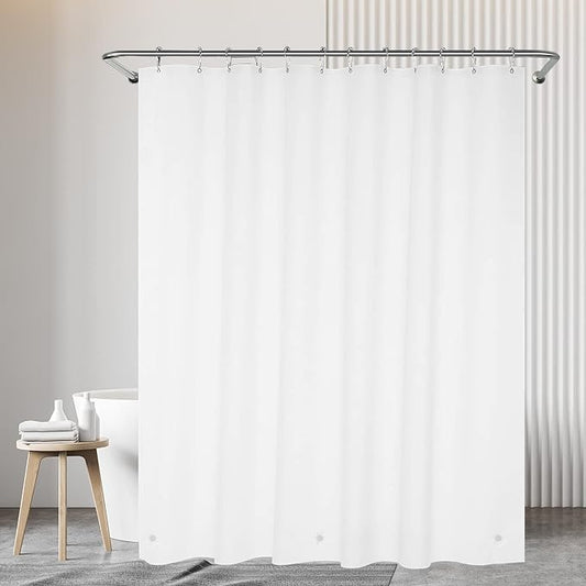 White Extra Wide Shower Curtain Liner 72 x 84 inch Plastic Shower Liner Washable Inside Shower Curtain Liner PEVA Shower Curtains for Bathroom with Magnets and Rustproof Metal Grommet Holes