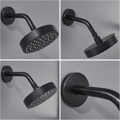 Wall Mounted Shower Arm Extension Head Holder Stainless Stee for Elbow Bathroom Accessories Pipe Bath Tube Oil Rubbed Bronze,SW-RD91018-6-ORB.