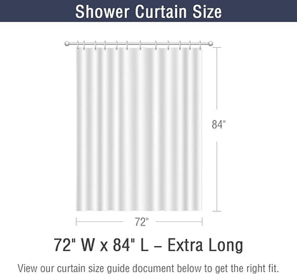 Gibelle Extra Long Shower Curtain 72 x 84, Tall 3D Embossed Textured White Fabric Shower Curtain, Modern Farmhouse Herringbone Decorative Bathroom Curtains Shower Set with Hooks