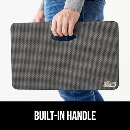 GORILLA GRIP Extra Thick Patent Pending Soft Foam Kneeling Pad, 2 PK, Supportive Large Cushion Knee Pads for Gardening, Baby Bath, Dirt and Water Resistant, Workout, Garden Supplies, 17.5x11, Charcoal