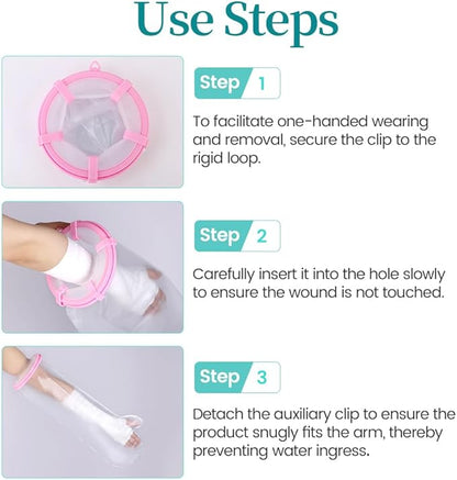 Cast Covers for Shower Arm, Waterproof Cast Cover Arm Adult, Cast Protector for Surgery, Hands, Wrists, Elbow, Finger to Keep Wounds Dry, Waterproof Arm Sleeve for Showering After Surgery, Reusable