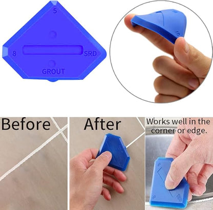 Professional Silicone Caulking Tool Kit, Reusable Silicone Profiling Kit with Sealant Finishing Tools and Caulk Removal Tools - Caulk Scraper Tool