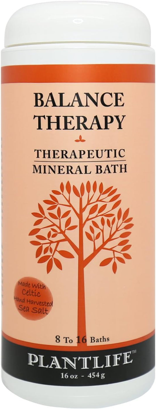 Plantlife Balance Therapy Bath Salts - Straight from The Plant Natural Aromatherapy Bath Salts - Balance, Calm, and Release Tension in The Body - Made in California 16 oz