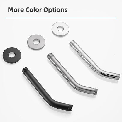 Cobbe Shower Arm with Flange and Teflon Tape, 10-Inches Wall Mounted Shower Pipe Arm 304 Stainless Steel Extension for Fixed Shower Head, Brushed Nickel