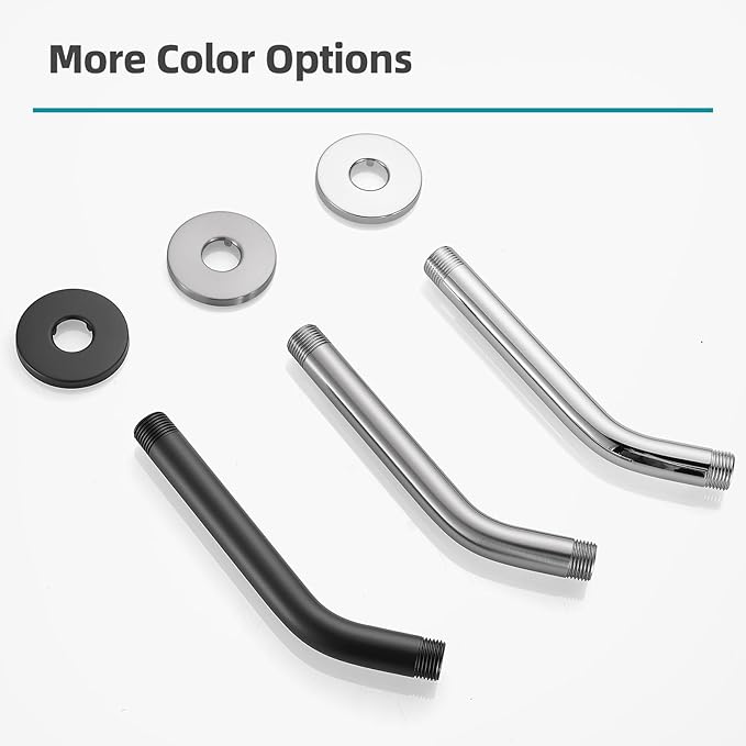 Cobbe Shower Arm with Flange and Teflon Tape, 6-Inches Wall Mounted Shower Pipe Arm 304 Stainless Steel Extension for Fixed Shower Head, Brushed Nickel
