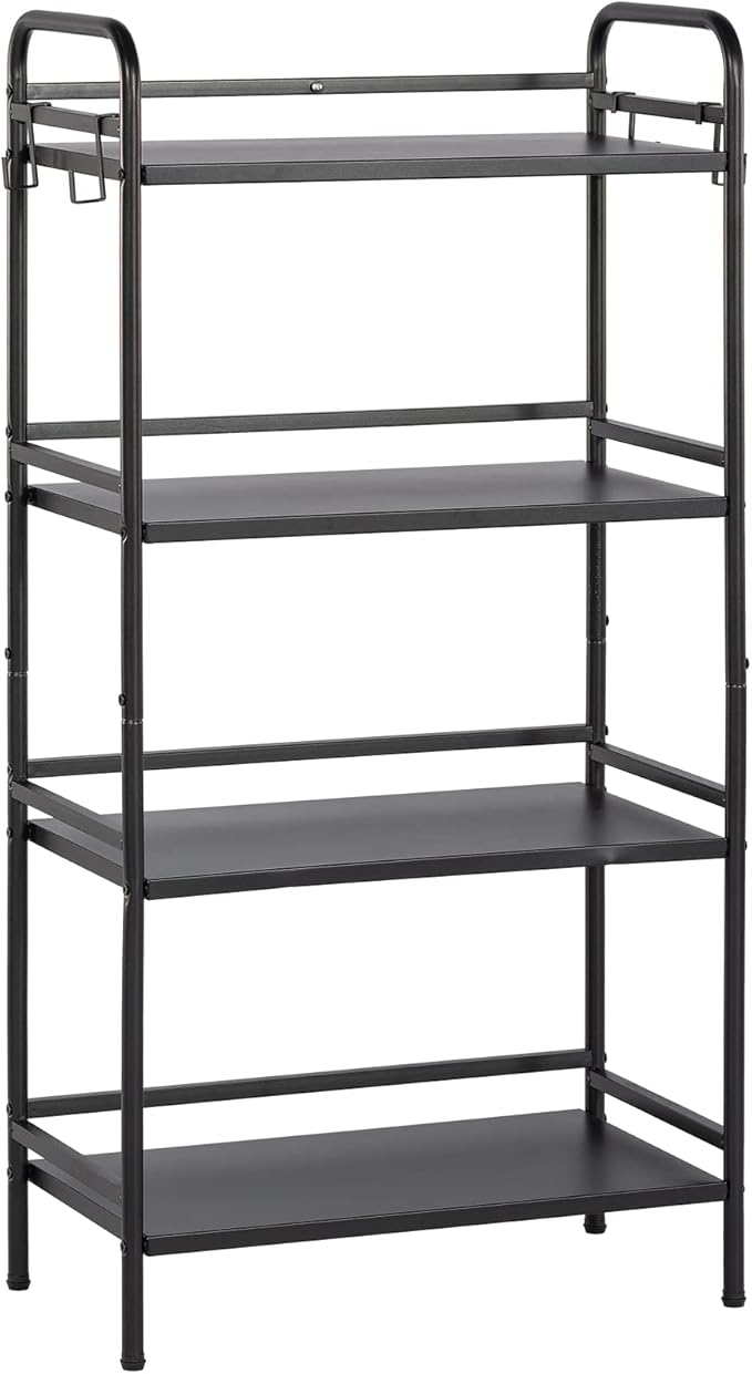 HDANI Storage Shelves, 4-Tier Metal Storage Rack with Shelf,Shelf Organizer,Garage Standing Shelving Unit for Laundry,Bathroom,Kitchen,Pantry, Closet,23.6''W X 13.8''D X 50 H'',Black