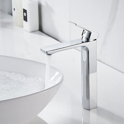 VOTON Chrome Vessel Sink Faucet Tall Single Handle Bathroom Vanity Sink Faucet, Rv Bathroom Faucets Lavatory Vessel Faucet Basin Mixer Tap, Solid Brass 1.2 GPM