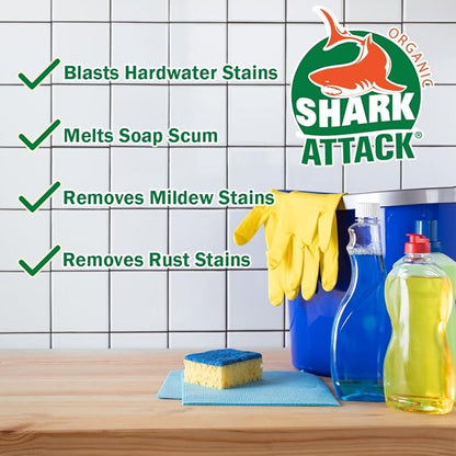 Shark Attack Organic - Bathroom Cleaner & Protectant - 32 oz (2), Green