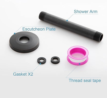 OFFO Shower Arm with Flange Ceiling Mount Replacement Rain Shower Head Straight Arm Ceiling-Mounted for Fixed Shower Head & High Pressure Rain, 6 in Oil Rubbed Bronze