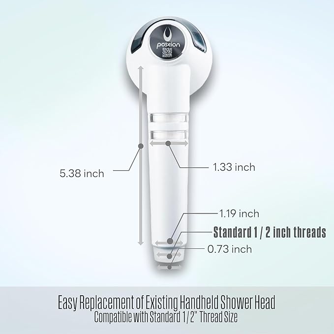POSEION BT100 MS Filtered Shower Head – Handheld, High Pressure, Magnetized Sediment Filter, Ultrafine Water Stream, Spa-Like Comfort, Durable Build, Made in Korea