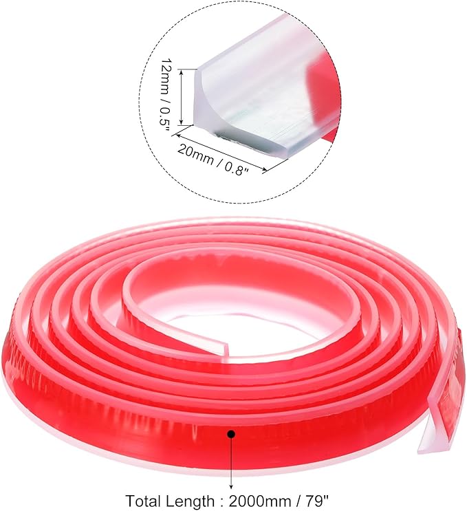 uxcell 78 Inch Collapsible Shower Barrier Stopper Water Splash Guard Blocker 79"Lx0.8"Wx0.5"H for Bathroom Kitchen Wet and Dry Separation, Clear