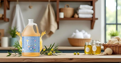 Brittanie's Pure Organic Castile Liquid Olive Oil Soap Refill, 1 Gallon Unscented | Face, Body Wash, All Purpose Cleaner, Dishes, Pets, Laundry | Vegan, Biodegradable, Made in USA