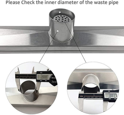 Neodrain 36-Inch Linear Shower Drain with Tile Insert Grate,Brushed 304 Stainless Steel Rectangle Shower Floor Drain, Linear Drain with Leveling Feet, Hair Strainer