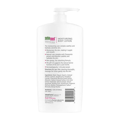 SEBAMED Moisturizing Body lotion pH 5.5 for Sensitive Skin Hypoallergenic Dermatologist Recommended Hydrating Moisturizer 33.8 Fluid Ounces (1 Liter)