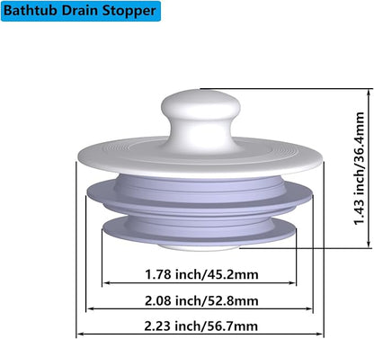 Bathtub Drain Stopper, Drain Plug, Silicone Stopper (Patented Design) (1, Large,Gray)