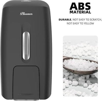 Soap Dispenser Wall Mount Adhesive Commercial Soap Dispenser 800ml No Drill Hand Sanitizer Dispenser for Bathroom Support Liquid and Gel,Black-PN9088