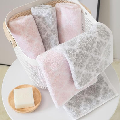 Vie Triomphe Facial Towels Washcloth (2 Pieces Love Letter Face Towel) Hand Towels Bathroom Decor 13x29 Inch Cotton Soft Absorbent Spring Summer Decorative Hand Towels for Bathroom Kitchen