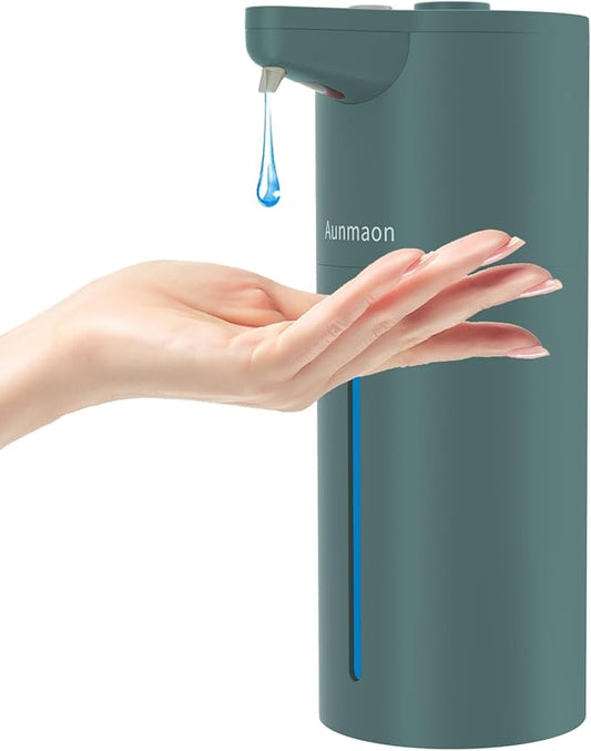 Aunmaon Automatic Soap Dispenser Touchless, Modern, Kitchen & Bathroom, Hands-Free, Adjustable Volume, Long Battery Life, Compatible with Thick & Thin Soap, Easy for Toddlers, Clog-Free, Green