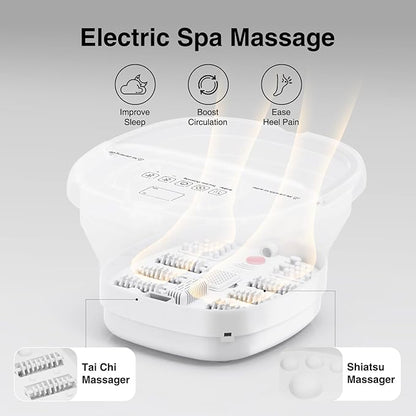 Pedicure Foot Spa with Bubble and Heat,Collapsible Foot Soaking Tub with Remote Control,Pedicure Tools for Feet,Foot Bath Soak Tub Gift for Women/Men,Mom/Dad