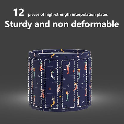 Portable Bath Tub for Adult, Foldable Soaking Bathtub for Hot SPA&Ice Bath, Foldable Small Bathtub Collapsible Tub for Bathing, Quick Setup No Installation (25.9X31.5 IN, Blue Fish)