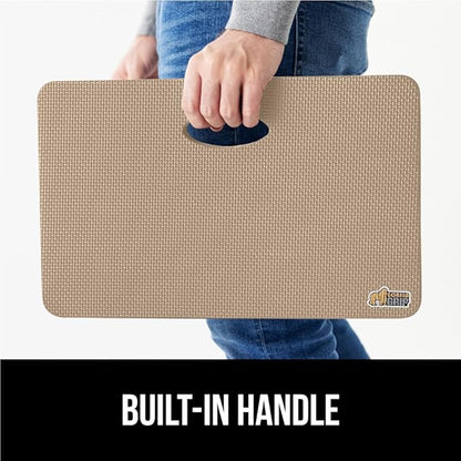 GORILLA GRIP Extra Thick Patent Pending Soft Foam Kneeling Pad, Supportive Large Cushion Knee Pads for Gardening, Baby Bath Time, Dirt and Water Resistant, Workout and Garden Supplies, 17.5x11, Beige