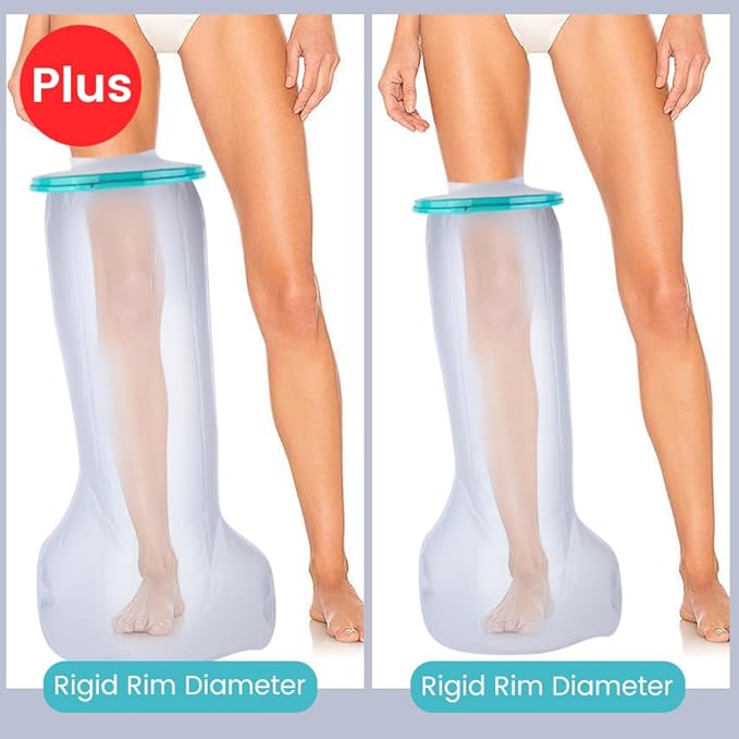 Cast Covers for Shower Leg, Waterproof Cast Cover for Showering, Cast Protector for Shower Adult, Shower Boots for Foot after Surgery, Full Leg, Thigh (Diameter - 9.8") Extra Long - Large